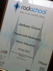 Rockschool AJ Green Guitar Tuition Diploma